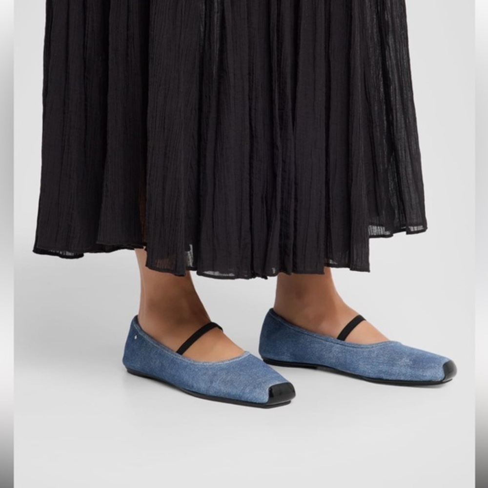 Mew Tory Burch RUNWAY BALLET Blue Denim Flats